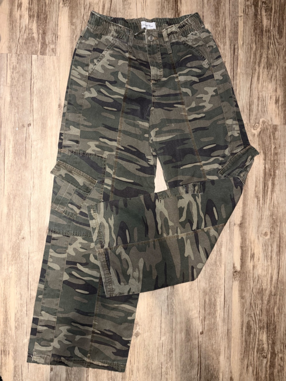Angel Kiss Olive & Black Camo Cargo Pants